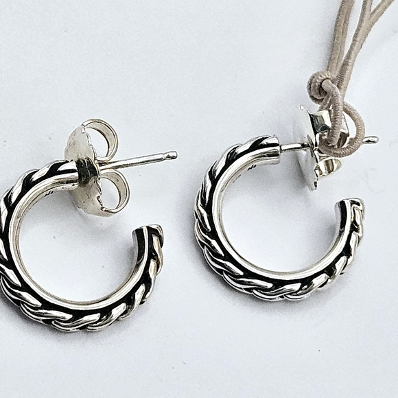 John Hardy Silver Hoop Earrings - Picture 5 of 6